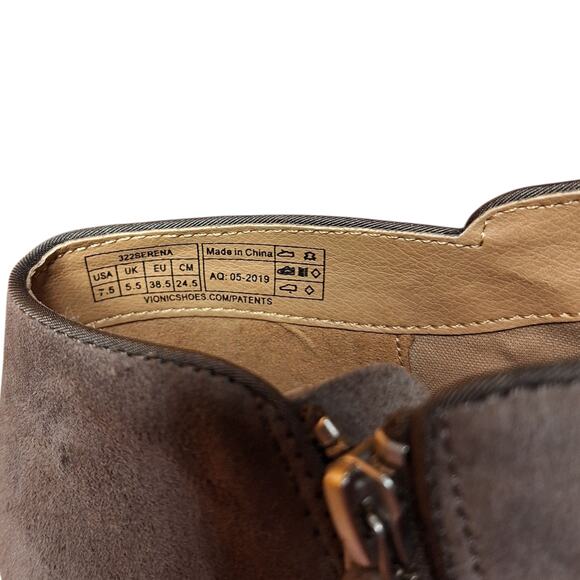 Vionic Joy Serena suedue Ankle boots 7.5 womens toupe beige casual booties - Picture 6 of 7